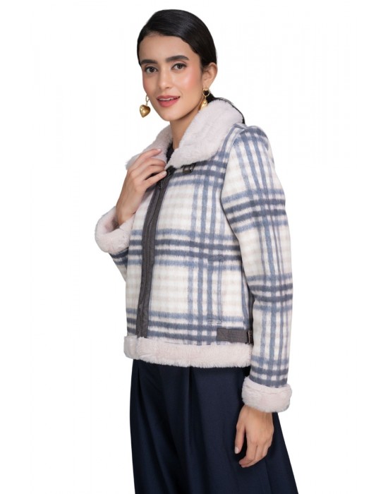 Women Jacket Cream blue